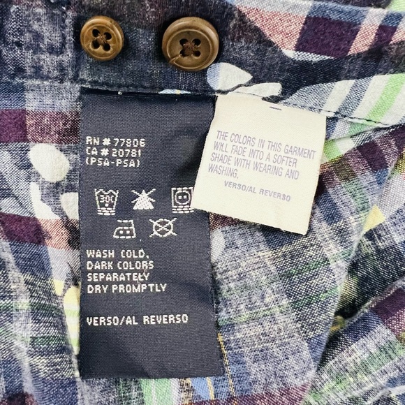 Tommy Hilfiger Men’s Cotton Short Sleeve Plaid Floral Shirt - Picture 10 of 13